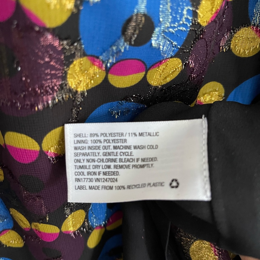 ANNA SUI x TARGET Multicolored Chiffon Dress Women’s Size Medium Retro Disco Mod - Picture 5 of 6